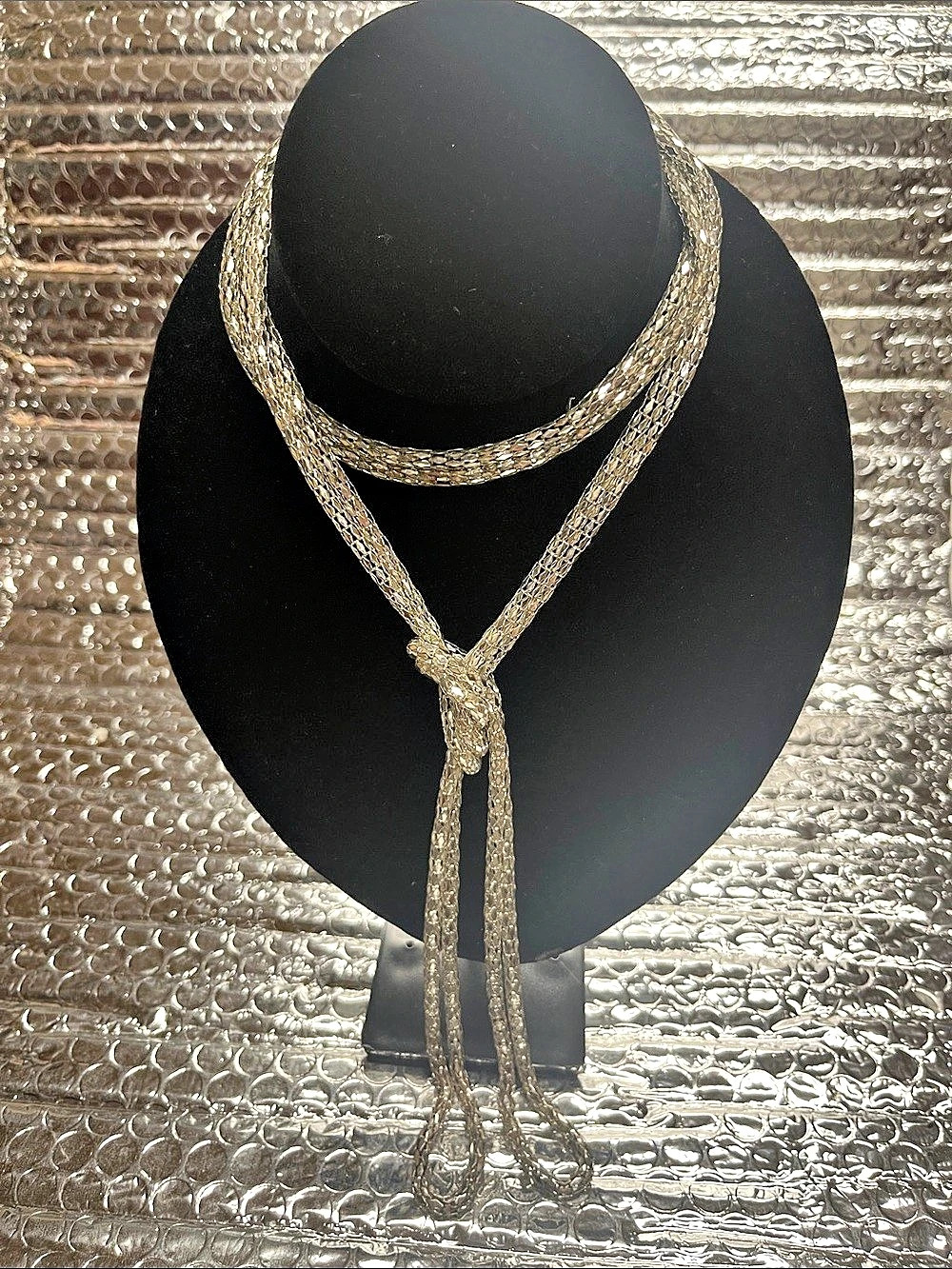 Silver -Tone Layered Tassel Necklace